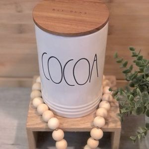 Rae Dunn Cocoa canister with wooden lid